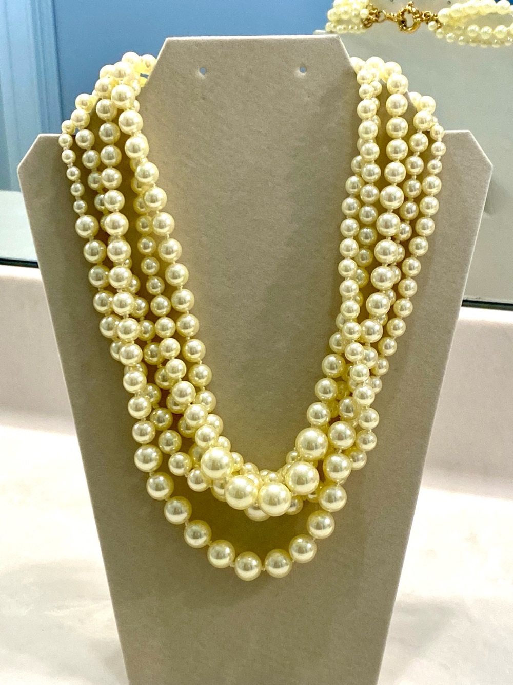 J. Crew Multi-Strand Cream Pearl Necklace